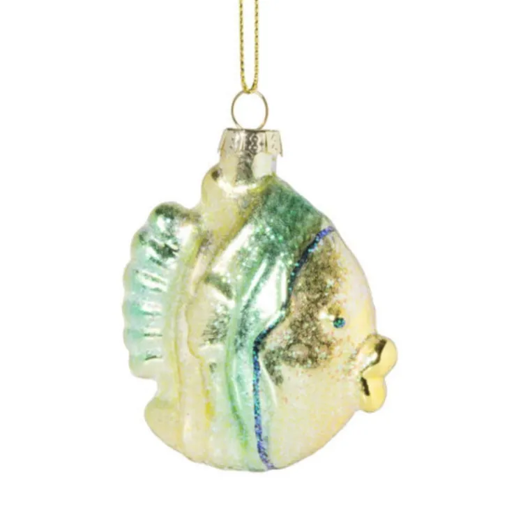 Xenos Kersthanger maanvis - multikleur - 8x7x3.5 cm- Kersthangers|Kerstballen
