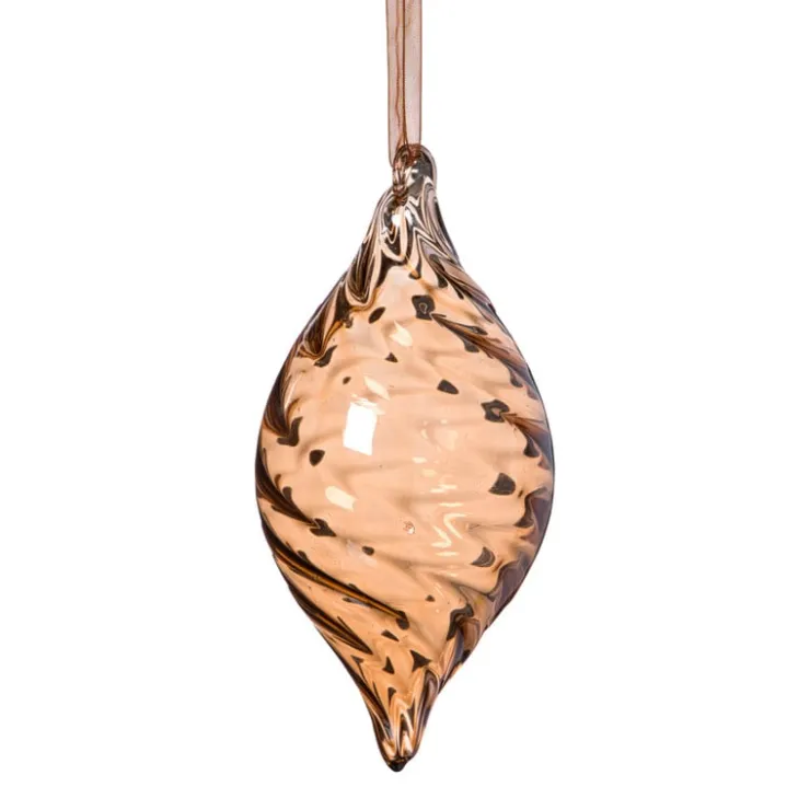 Xenos Kersthanger olive - bruin - ø6.5x13 cm- Kersthangers|Kerstballen