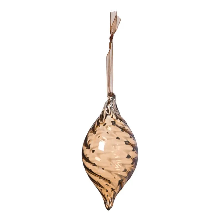Xenos Kersthanger olive - bruin - ø6.5x13 cm- Kersthangers|Kerstballen