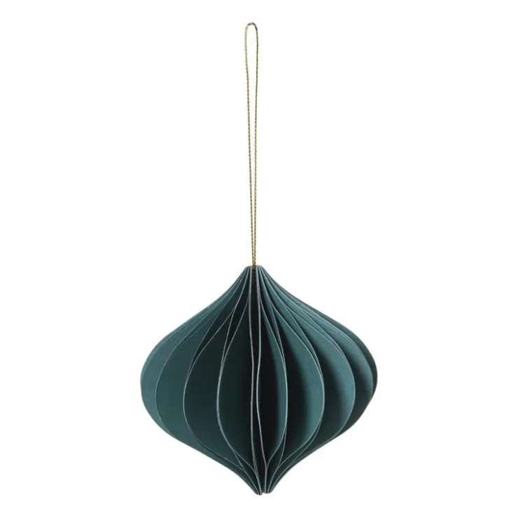 Xenos Kersthanger papier - groen - ø10 cm- Kersthangers|Kerstballen