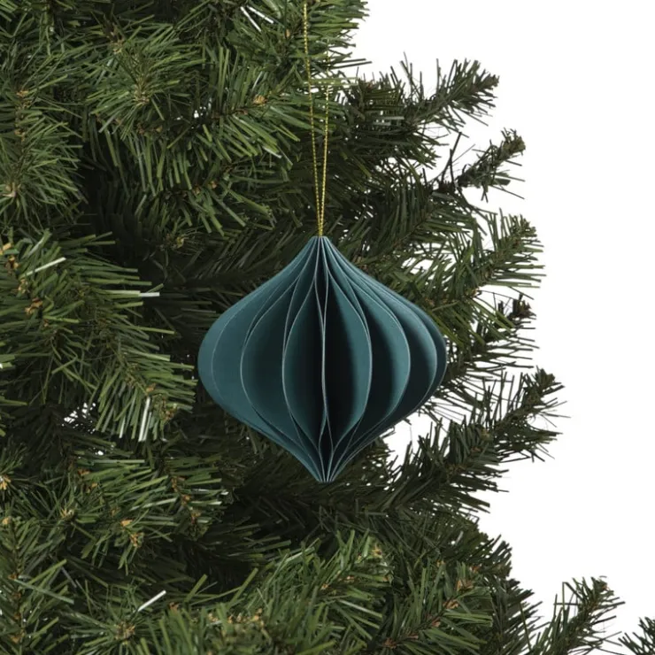 Xenos Kersthanger papier - groen - ø10 cm- Kersthangers|Kerstballen