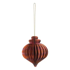Xenos Kersthanger papier - roze - ø10 cm- Kersthangers|Kerstballen
