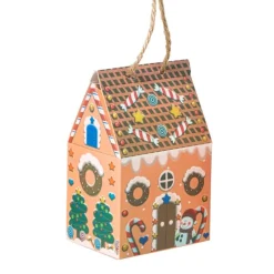 Xenos Kersthanger papieren huisjes - set van 3- Kersthangers|Kerstballen