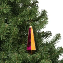 Xenos Kersthanger pegel velvet - roze/oranje - 4.3x13.7 cm- Kersthangers|Kerstballen