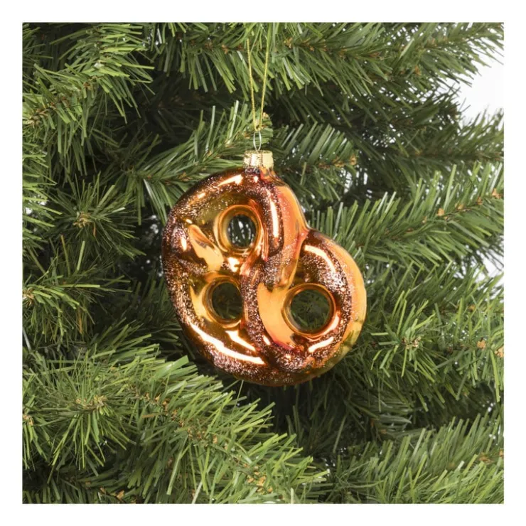 Xenos Kersthanger pretzel - glas - 11.5x11x2.9 cm- Kersthangers|Kerstballen