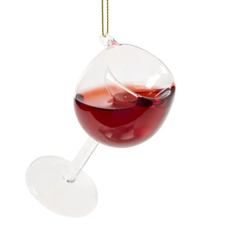 Xenos Kersthanger rode wijn - rood - ø4.5x10.5 cm- Kersthangers|Kerstballen
