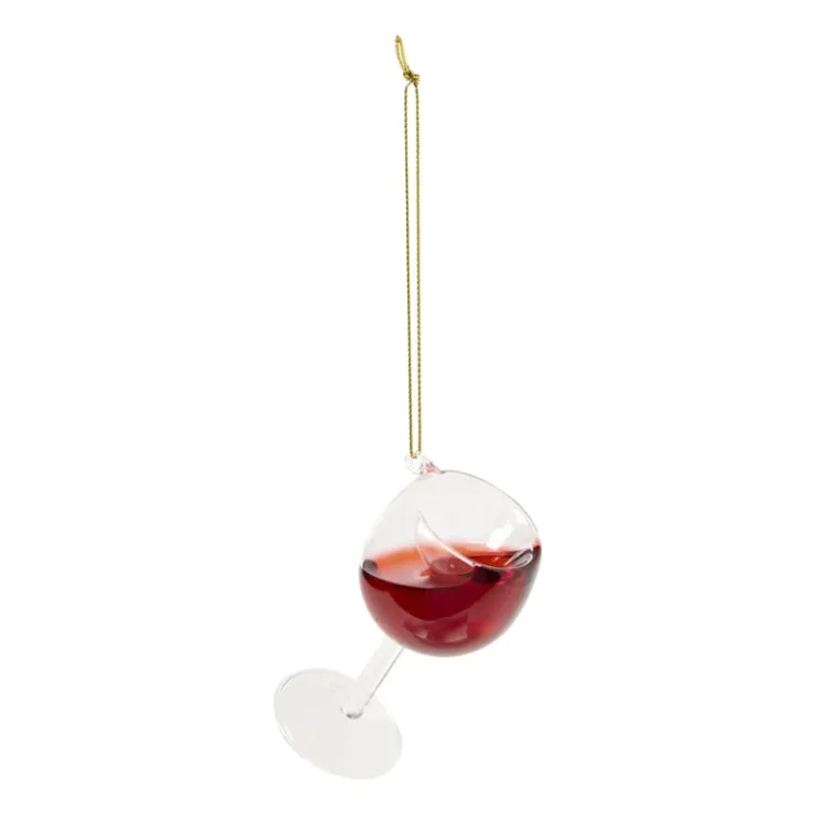 Xenos Kersthanger rode wijn - rood - ø4.5x10.5 cm- Kersthangers|Kerstballen