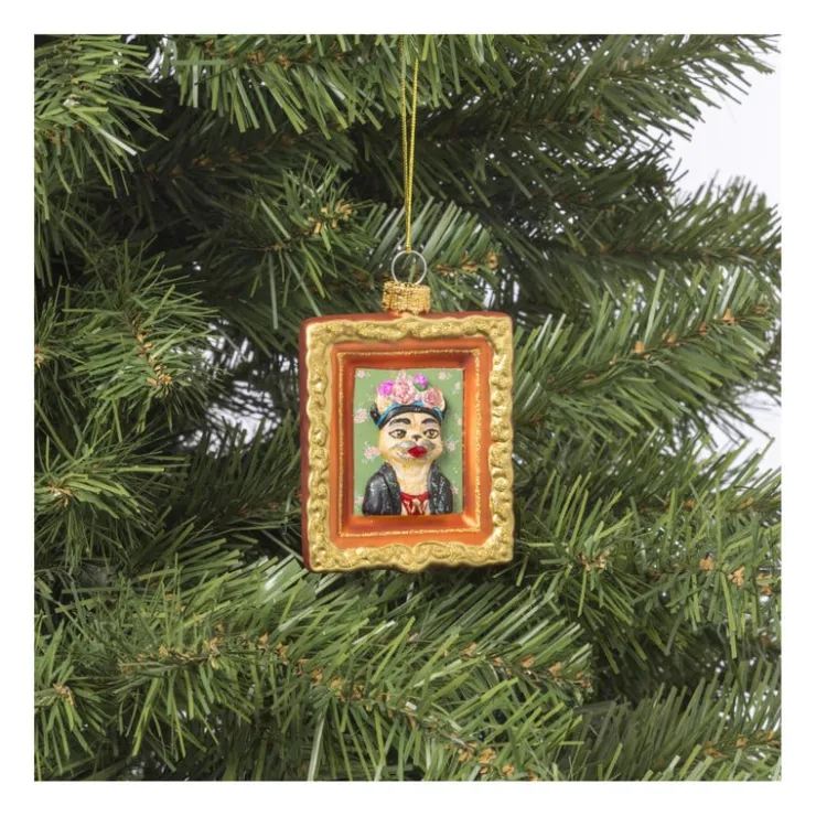 Xenos Kersthanger schilderij hond - diverse varianten - glas- Kersthangers|Kerstballen