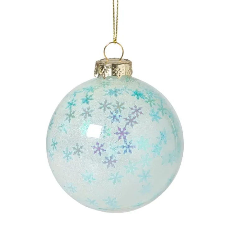 Xenos Kersthanger sneeuwvlok - blauw - ø8 cm- Kersthangers|Kerstballen
