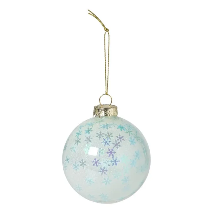 Xenos Kersthanger sneeuwvlok - blauw - ø8 cm- Kersthangers|Kerstballen