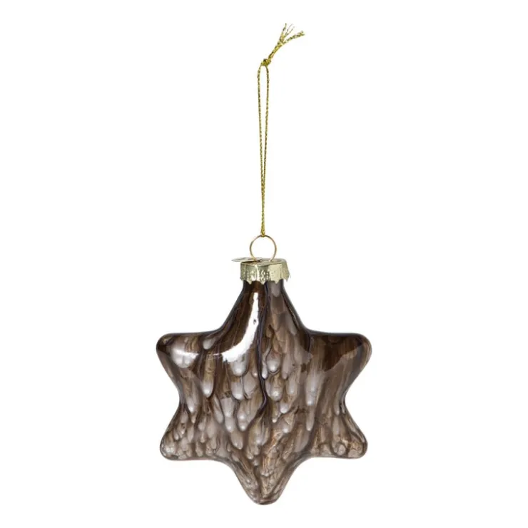 Xenos Kersthanger ster - zwart - 8x8x4 cm- Kersthangers|Kerstballen