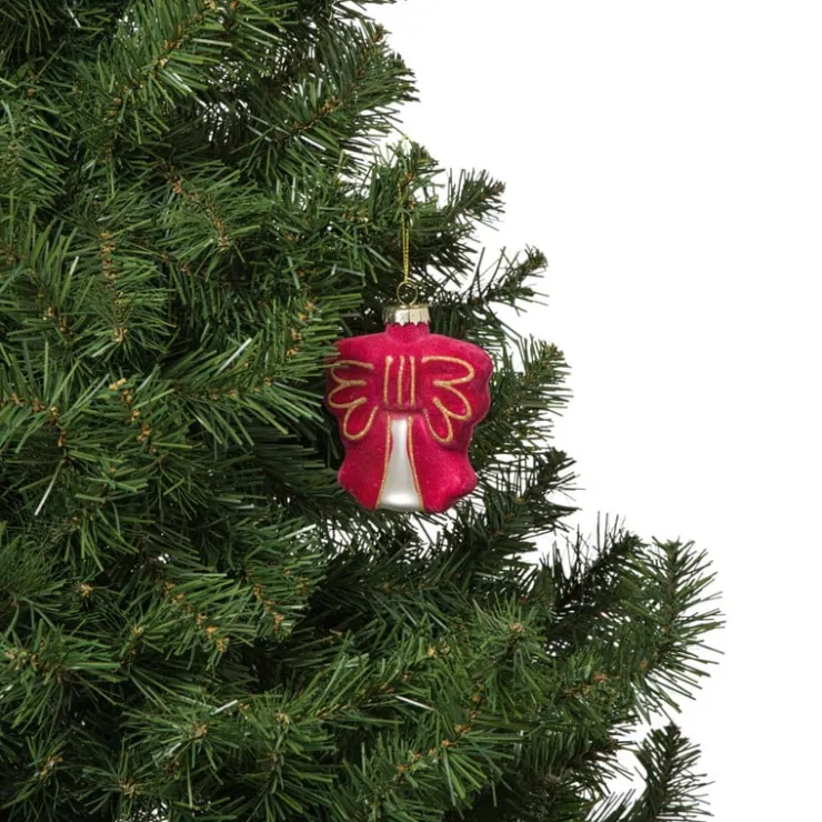 Xenos Kersthanger strik - paars - 8.5x8x3 cm- Kersthangers|Kerstballen