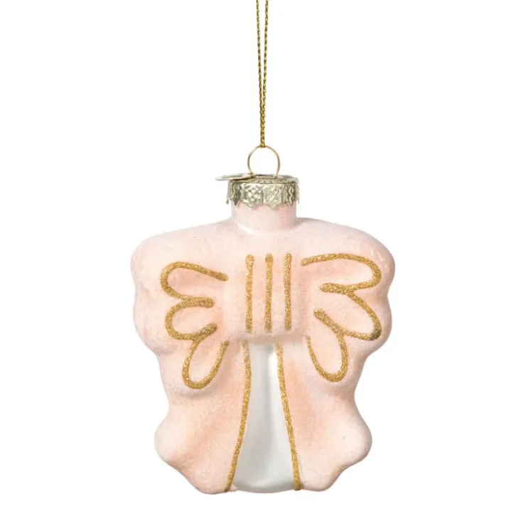 Xenos Kersthanger strik - roze - 8.5x8x3 cm- Kersthangers|Kerstballen