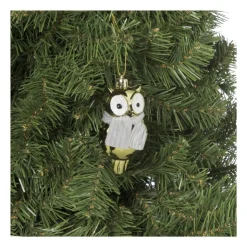 Xenos Kersthanger uil - diverse varianten - 9.4x4.8x3.9 cm- Kersthangers|Kerstballen
