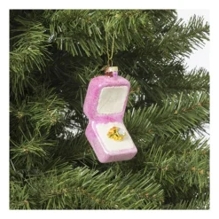 Xenos Kersthanger verlovingsring - glas - 10.3x5x4 cm- Kersthangers|Kerstballen