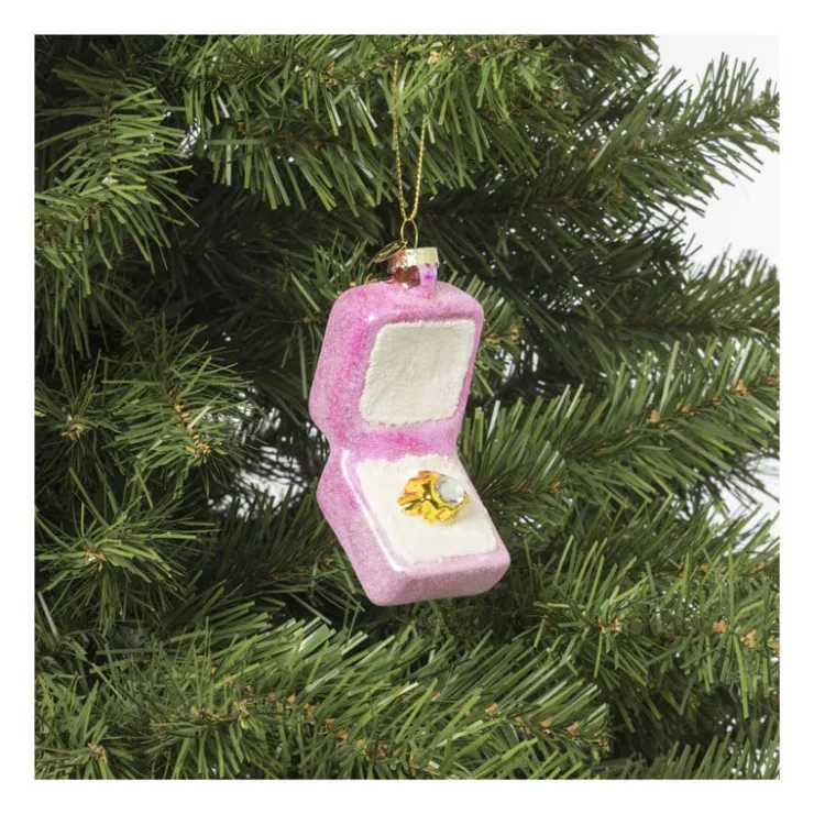 Xenos Kersthanger verlovingsring - glas - 10.3x5x4 cm- Kersthangers|Kerstballen