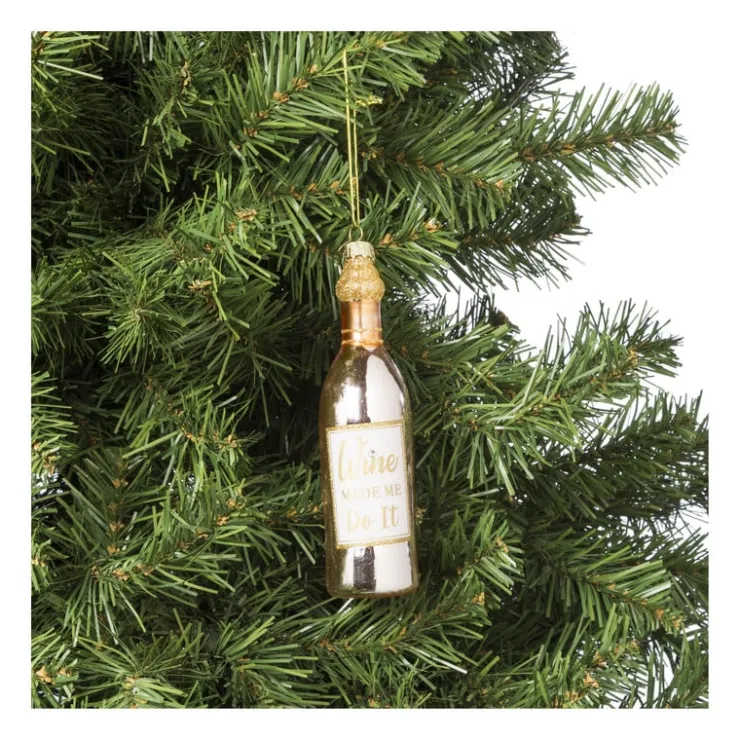 Xenos Kersthanger wijnfles - diverse varianten - ø3.7x13.8 cm- Kerstcadeaus|Kersthangers