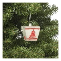 Xenos Kersthanger wok to go - glas - 11x11x7.5 cm- Kersthangers|Kerstballen