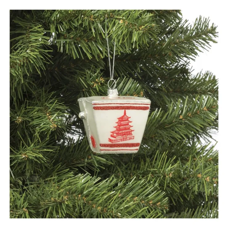 Xenos Kersthanger wok to go - glas - 11x11x7.5 cm- Kersthangers|Kerstballen