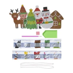 Xenos Kersthangers diamond paiting DIY - set van 6- Kerst Knutselen