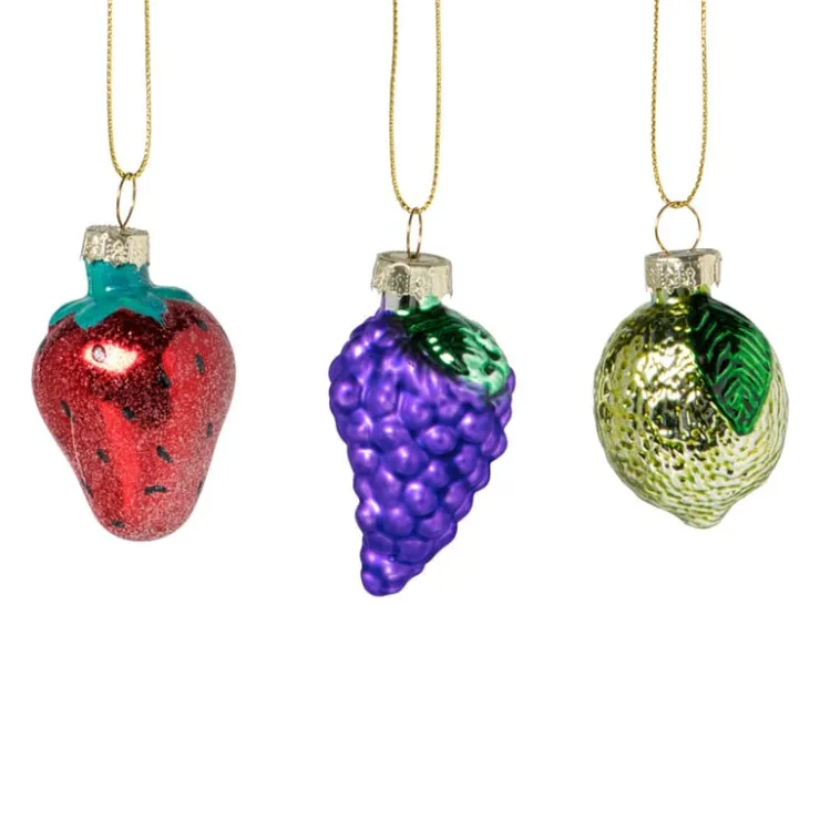 Xenos Kersthangers mini - fruit - set van 3- Kersthangers|Kerstballen