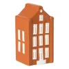 Xenos Kersthuisje - oranje - 11x5.5x5.5 cm- Kerstfiguren|Kersthuisjes