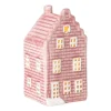 Xenos Kersthuisje - roze - 11x5.5x5.5 cm- Kerstfiguren|Kersthuisjes