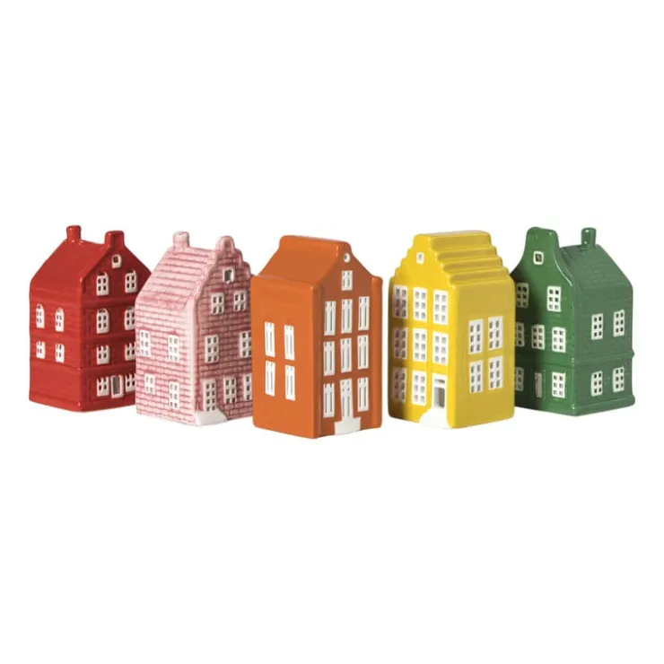 Xenos Kersthuisje - roze - 11x5.5x5.5 cm- Kerstfiguren|Kersthuisjes
