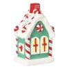 Xenos Kersthuisje LED middel - groen - 13x8x6 cm- Kerstfiguren|Kersthuisjes