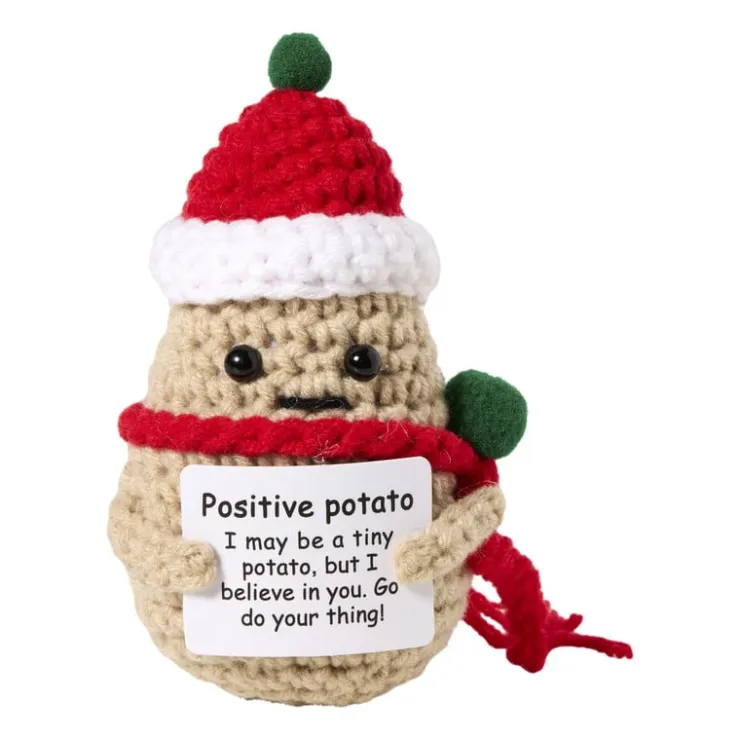 Xenos Kerstknuffel aardappel - 8 cm- Knuffels