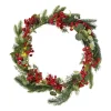 Xenos Kerstkrans met besjes - groen/rood - 30 cm- Kerstfiguren