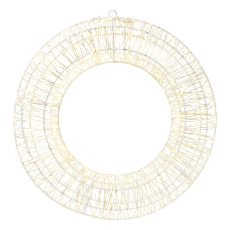 Xenos Kerstkrans met LED lampjes - warm wit - ø36 cm- Kerstfiguren