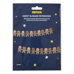 Xenos Kerstslinger gingerbread - bruin - 3.2 meter- Kerstslingers