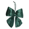 Xenos Kerststrik velvet klein - groen - 12x13 cm- Kersthangers