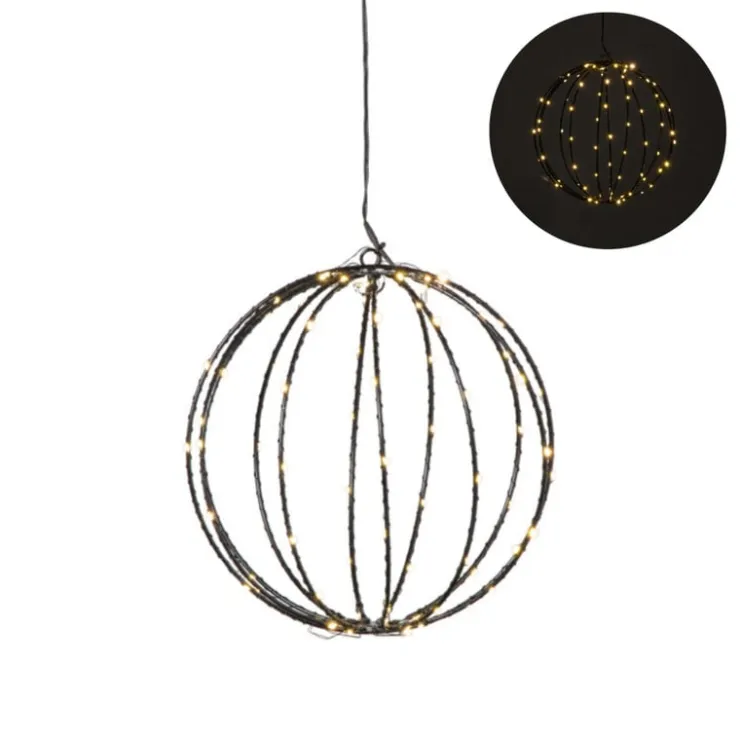 Xenos Kerstverlichting hangende kerstbal - warm wit - ø25 cm- Kerstverlichting