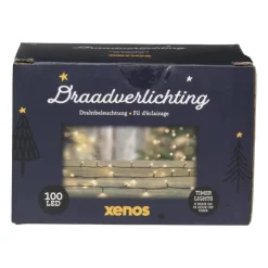 Xenos Kerstverlichting LED - warm wit - 100 lampjes - 7.5 meter- Kerstverlichting|Kerstboom Verlichting