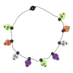 Xenos Ketting met lichtjes - skelet - ø44 cm- Verkleedaccessoires