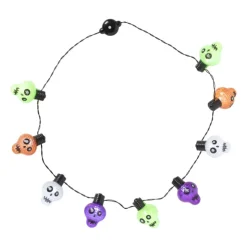 Xenos Ketting met lichtjes - skelet - ø44 cm- Verkleedaccessoires