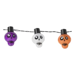 Xenos Ketting met lichtjes - skelet - ø44 cm- Verkleedaccessoires