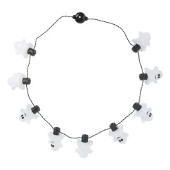 Xenos Ketting met lichtjes - spookjes - ø44 cm- Verkleedaccessoires