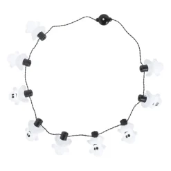 Xenos Ketting met lichtjes - spookjes - ø44 cm- Verkleedaccessoires