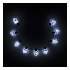 Xenos Ketting met lichtjes - spookjes - ø44 cm- Verkleedaccessoires