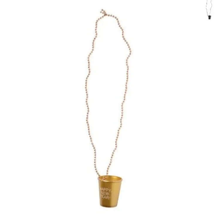Xenos Ketting shotglas NY - diverse kleuren - 80 cm- Shotglaasjes