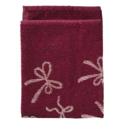 Xenos Keukendoek strikjes - bordeauxrood/roze - 50x50 cm- Thee- En Keukendoeken