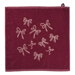 Xenos Keukendoek strikjes - bordeauxrood/roze - 50x50 cm- Thee- En Keukendoeken