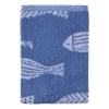 Xenos Keukendoek vissen - blauw/wit - 50x50 cm- Thee- En Keukendoeken