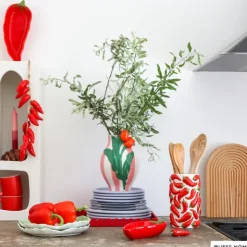 Xenos Keukengerei pot peper - rood - ø11.5x20 cm- Keukengerei|Voorraadpotten