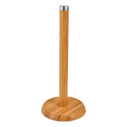 Xenos Keukenrolhouder bamboe - ⌀14x33 cm- Keukengerei
