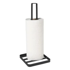 Xenos Keukenrolhouder metaal - zwart - 32x14x14 cm- Keukengerei