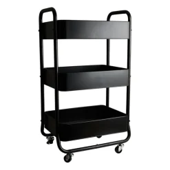 Xenos Keukentrolley - zwart - 44x30x78.6 cm- Keukentrolleys